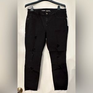 NWT Old Navy distressed black skinny jeans in 14P